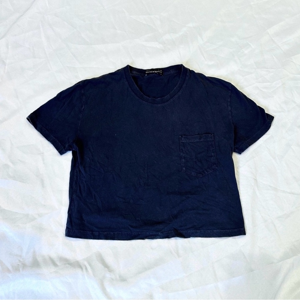 Brandy Melville Navy Pocket Tee Shirt Top
